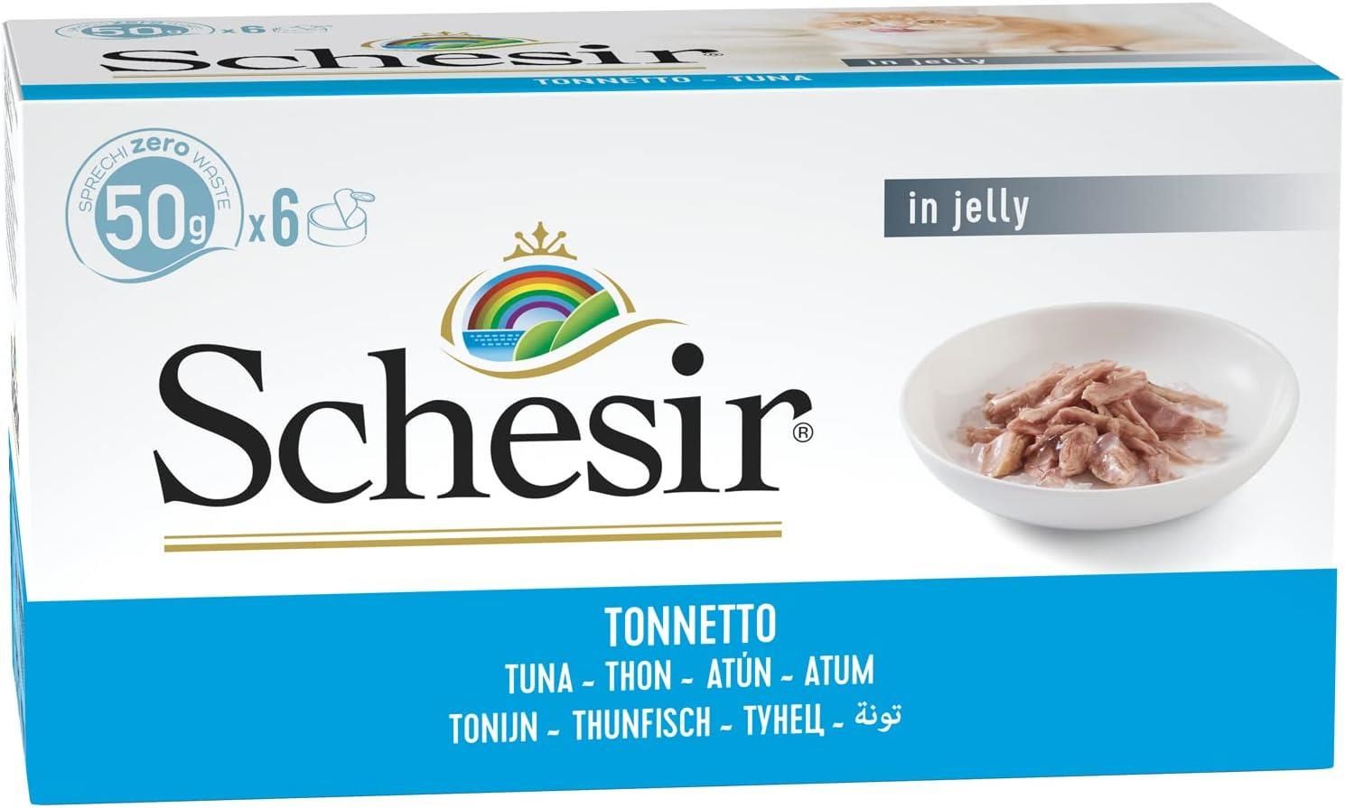 Schesir Multipack Ton Balıklı Jöle İçinde Yetişkin Kedi Konservesi 6x50gr