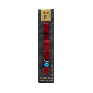 CATTİE GÜVENLİK TOKALI KEDİ BOYUN TASMASI KIRMIZI 1X15-25CM