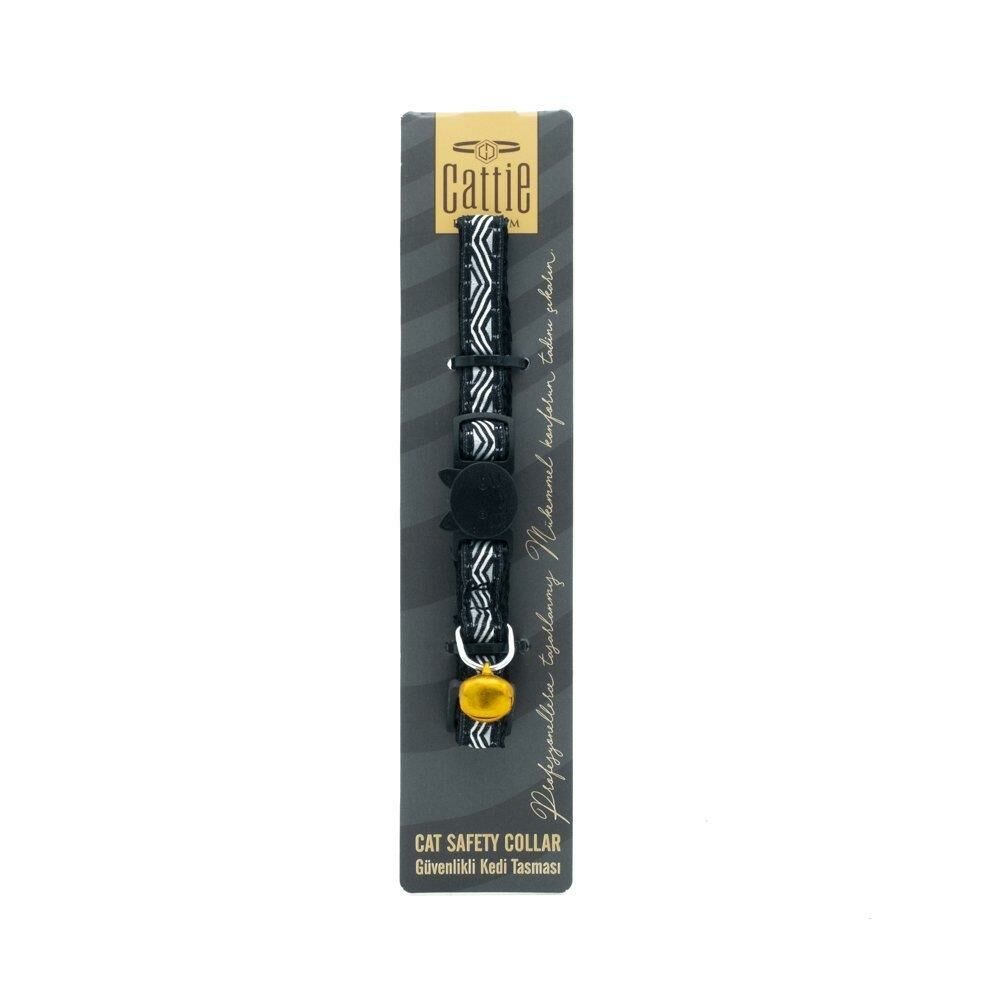 CATTİE DESENLİ KEDİ BOYUN TASMASI SİYAH 1X15-25CM