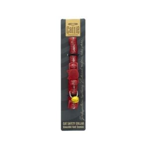 CATTİE DESENLİ KEDİ BOYUN TASMASI KIRMIZI 1X15-25CM