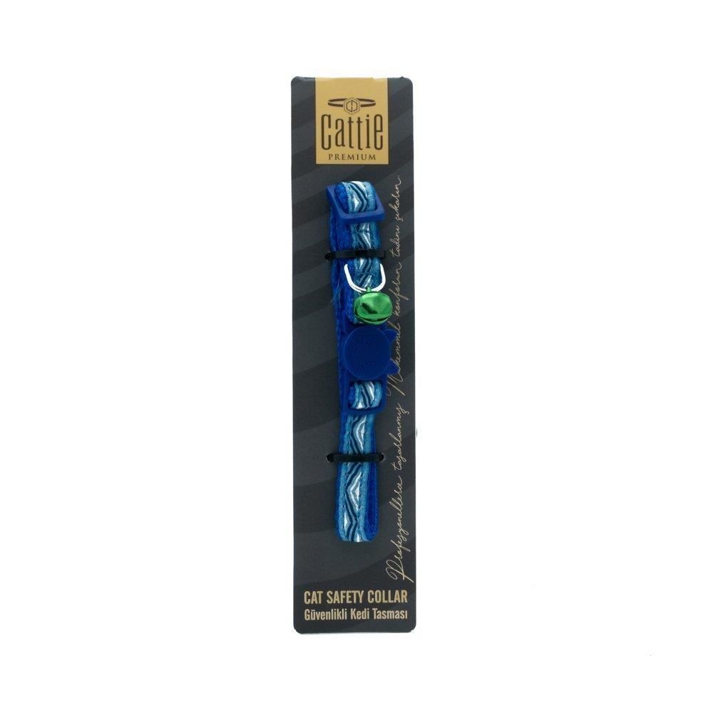 CATTİE DESENLİ KEDİ BOYUN TASMASI ROYALMAVİ 1X15-25CM