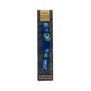 CATTİE DESENLİ KEDİ BOYUN TASMASI ROYALMAVİ 1X15-25CM