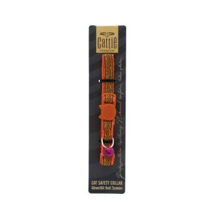 CATTİE DESENLİ KEDİ BOYUN TASMASI TURUNCU 1X15-25CM