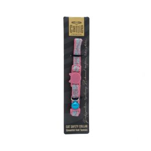 CATTİE DESENLİ KEDİ BOYUN TASMASI PEMBE 1X15-25CM