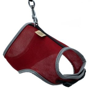 Cattie Havalı Dokuma Kedi Göğüs & Gezdirme Takımı Kırmızı 1X25-35Cm