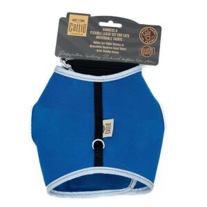 Cattie Havalı Dokuma Kedi Göğüs & Gezdirme Takımı Royalmavi 1X25-35Cm