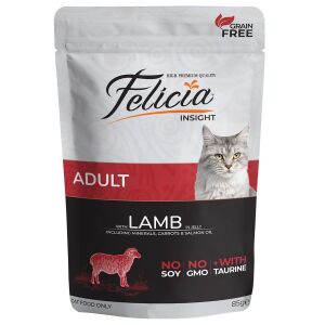 Felicia Tahılsız Kuzu Etli Pouch Yetişkin Kedi Yaş Maması 85gr