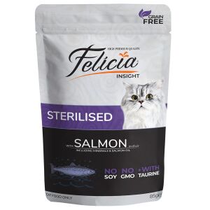 Felicia Tahılsız Somonlu Sterilised Pouch Kısırlaştırılmış Kedi Yaş Maması 85gr