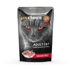 ProChoice Pouch Tahılsız Kuzu ve Ciğerli Yetişkin Kedi Konservesi 85gr