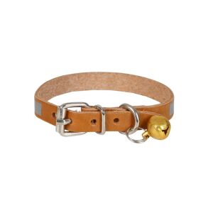Cattie Reflektörlü Deri Kedi Tasması Kamel 1X20-23Cm