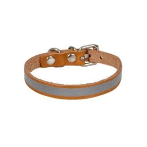 Cattie Reflektörlü Deri Kedi Tasması Kamel 1X20-23Cm
