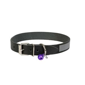 Cattie Reflektörlü Deri Kedi Tasması Siyah 1,5X29-33Cm