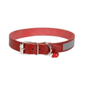 Cattie Reflektörlü Deri Kedi Tasması Kırmızı 1,5X29-33Cm