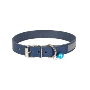 Cattie Reflektörlü Deri Kedi Tasması Royalmavi 1,5X29-33Cm