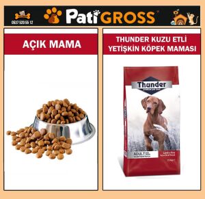 Thunder Kuzu Etli Yetişkin Köpek Maması 1kg (AÇIK)