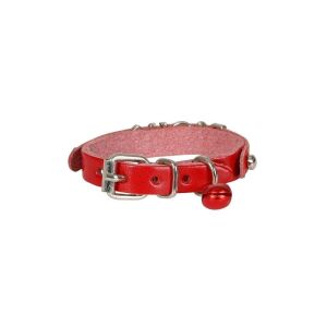 Cattie İsimlikli Deri Kedi Tasması Kırmızı 1X16-20Cm