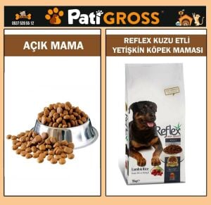 Reflex Kuzu Etli ve Pirinçli Yetişkin Köpek Maması 1kg (AÇIK)