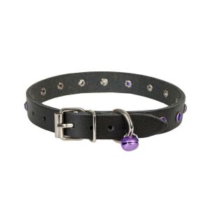 Cattie Taşlı Deri Kedi Tasması Siyah 1,5X27-33Cm