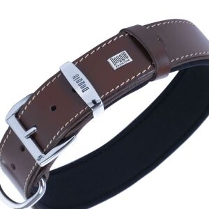 DOGGİE KONFOR DERİ PATİ DESENLİ BOYUN TASMASI KAHVE 4X57-65CM