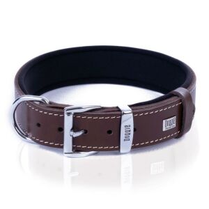 DOGGİE KONFOR DERİ PATİ DESENLİ BOYUN TASMASI KAHVE 4X57-65CM