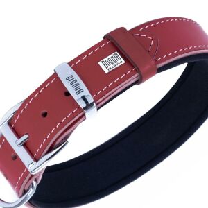 DOGGİE KONFOR DERİ PATİ DESENLİ BOYUN TASMASI KIRMIZI 4X57-65CM