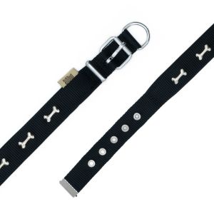 Doggie Konfor Dokuma Kemikli Boyun Tasması Siyah 2,5X42-50Cm