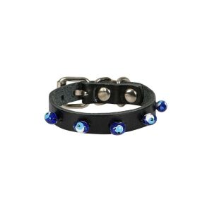 Doggie Boncuklu Deri Kedi Tasması Siyah 1X12-16Cm