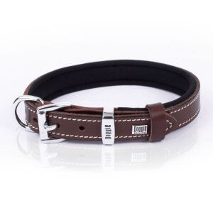 Doggie Konfor Deri Pati Desenli Boyun Tasması Kahve 2X30-35Cm