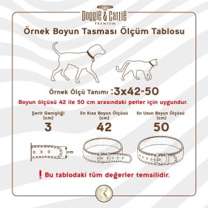 Doggie Konfor Deri Pati Desenli Boyun Tasması Kamel 2X30-35Cm