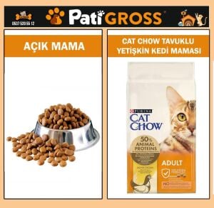 Cat Chow Tavuklu Yetişkin Kedi Maması 1kg (AÇIK)
