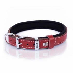 Doggie Konfor Deri Pati Desenli Boyun Tasması Kırmızı 2X30-35Cm