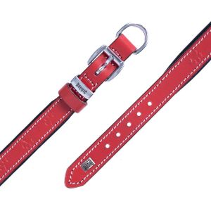 Doggie Konfor Deri Pati Desenli Boyun Tasması Kırmızı 2X30-35Cm