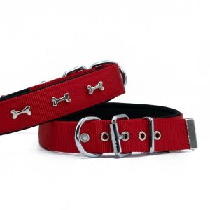 Doggie Konfor Dokuma Kemikli Boyun Tasması Kırmızı 3X42-50Cm