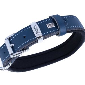 Doggie Konfor Deri Pati Desenli Boyun Tasması Royalmavi 2,5X37-45Cm