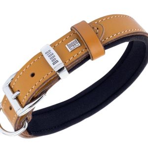 Doggie Konfor Deri Pati Desenli Boyun Tasması Kamel 2,5X37-45Cm