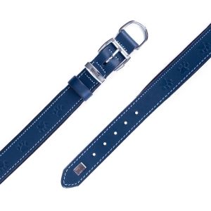 Doggie Konfor Deri Pati Desenli Boyun Tasması Royalmavi 3,5X47-55Cm