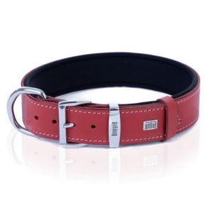 Doggie Konfor Deri Pati Desenli Boyun Tasması Kırmızı 3,5X47-55Cm