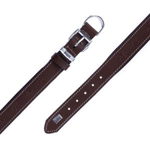 Doggie Konfor Deri Pati Desenli Boyun Tasması Kahve 3,5X52-60Cm