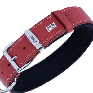 Doggie Konfor Deri Pati Desenli Boyun Tasması Kırmızı 3,5X52-60Cm