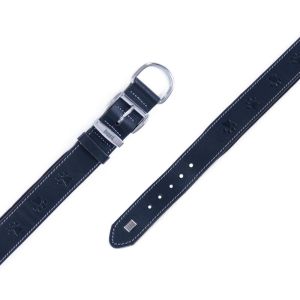 Doggie Konfor Deri Pati Desenli Boyun Tasması Siyah 4X47-55Cm