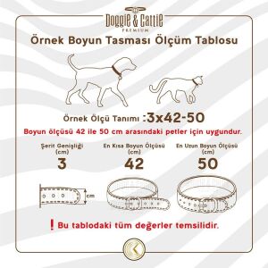 Doggie Konfor Deri Pati Desenli Boyun Tasması Kahve 4X47-55Cm