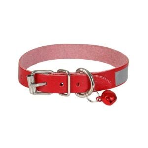 Cattie Reflektörlü Deri Kedi Tasması Kırmızı 1X20-23Cm