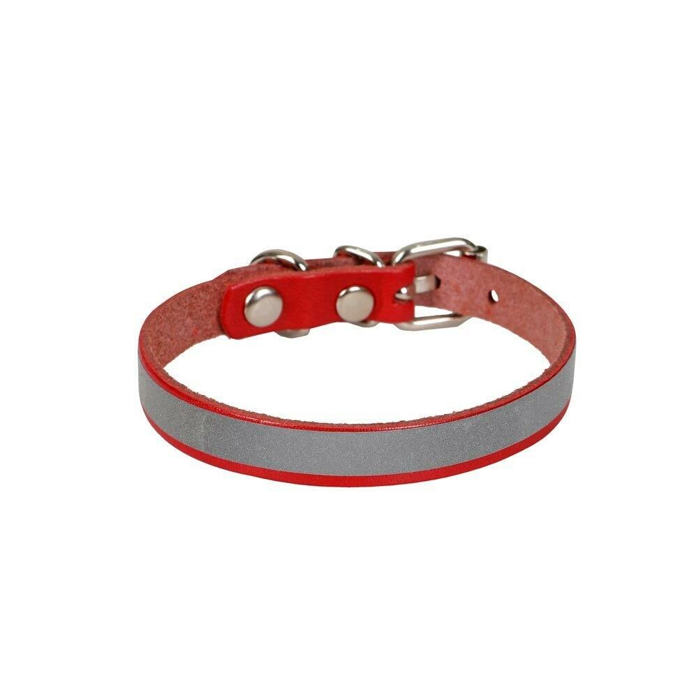 Cattie Reflektörlü Deri Kedi Tasması Kırmızı 1X20-23Cm