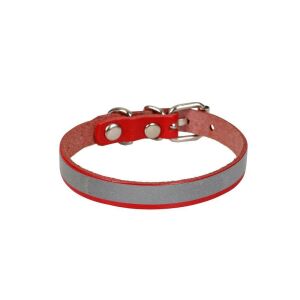 Cattie Reflektörlü Deri Kedi Tasması Kırmızı 1X20-23Cm
