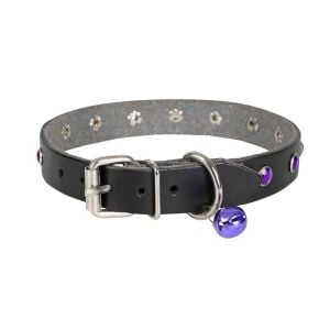 Cattie Taşlı Deri Kedi Tasması Siyah 1,5X26-31Cm