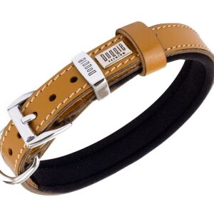 DOGGİE KONFOR DERİ PATİ DESENLİ BOYUN TASMASI KAMEL 2X35-40CM