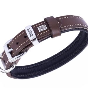 DOGGİE KONFOR DERİ PATİ DESENLİ BOYUN TASMASI KAHVE 2X35-40CM