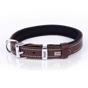 DOGGİE KONFOR DERİ PATİ DESENLİ BOYUN TASMASI KAHVE 2X35-40CM