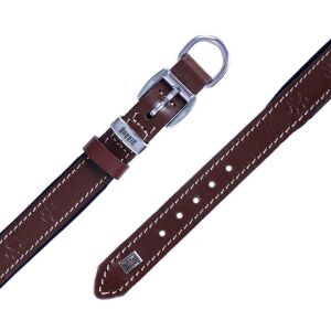 DOGGİE KONFOR DERİ PATİ DESENLİ BOYUN TASMASI KAHVE 2X35-40CM