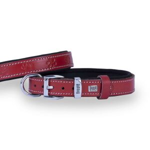 DOGGİE KONFOR DERİ PATİ DESENLİ BOYUN TASMASI KIRMIZI 2X35-40CM